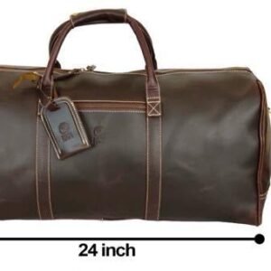 Vintage Leather Travel Duffle Bag