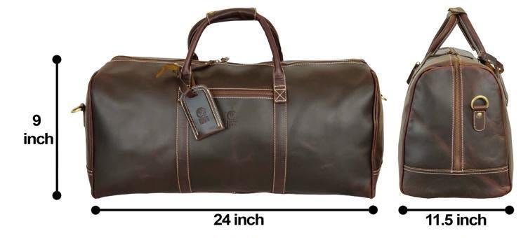 Vintage Leather Travel Duffle Bag