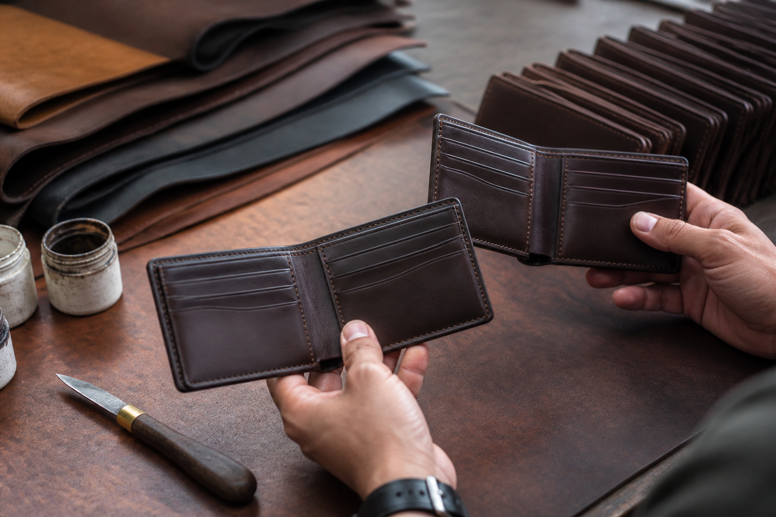 Specifying Turned-Edge vs Cut-Edge Construction in Bulk Leather Bifold Wallets